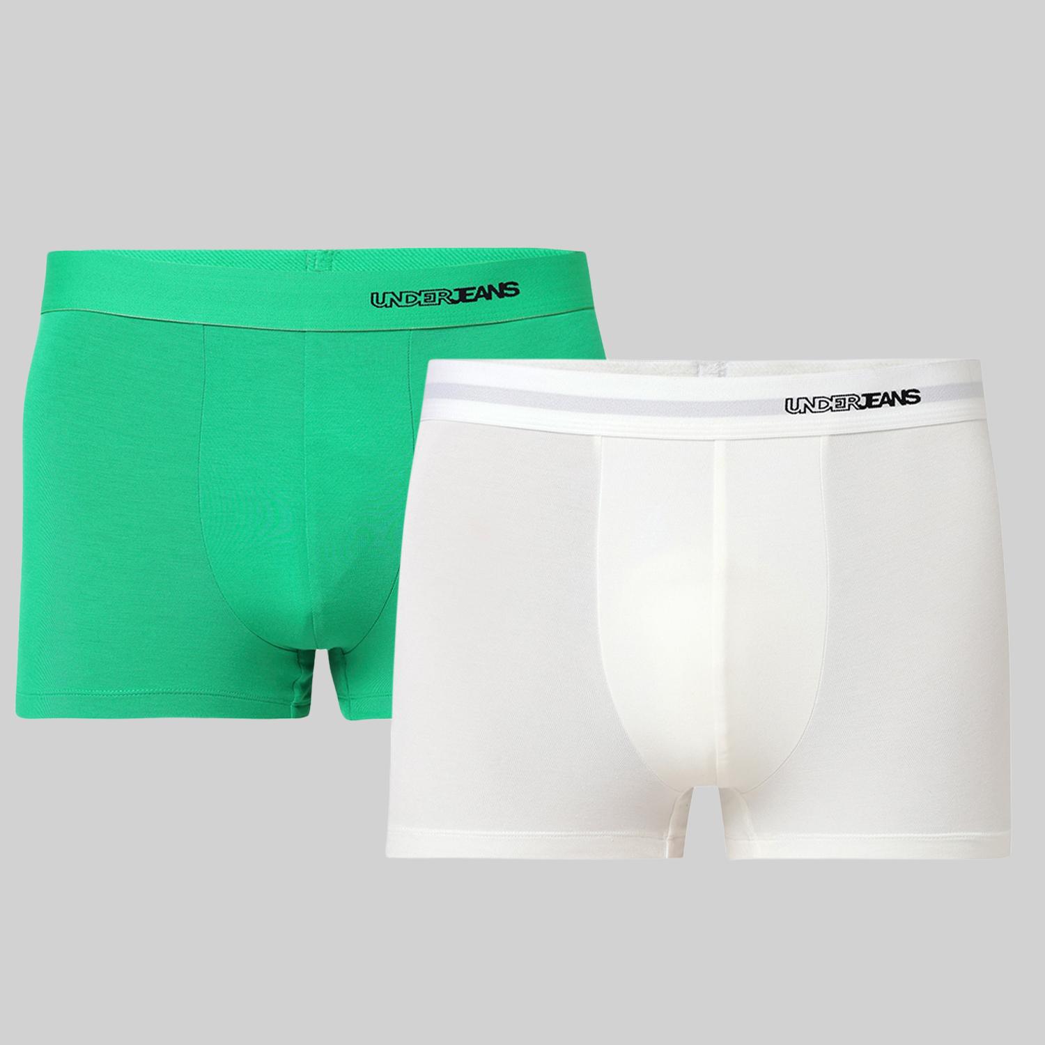 Underjeans Pack of 2  Modal Blend Solid Mid-Rise Trunks