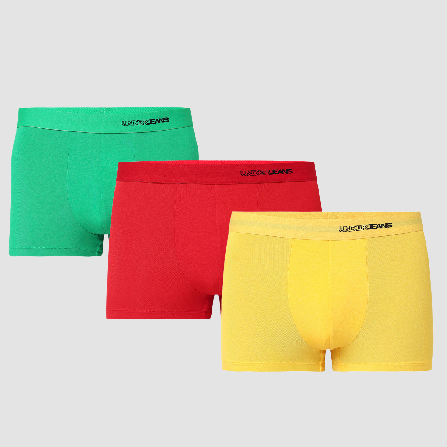 Underjeans Pack Of 3 Modal Blend Solid Mid-Rise Trunks