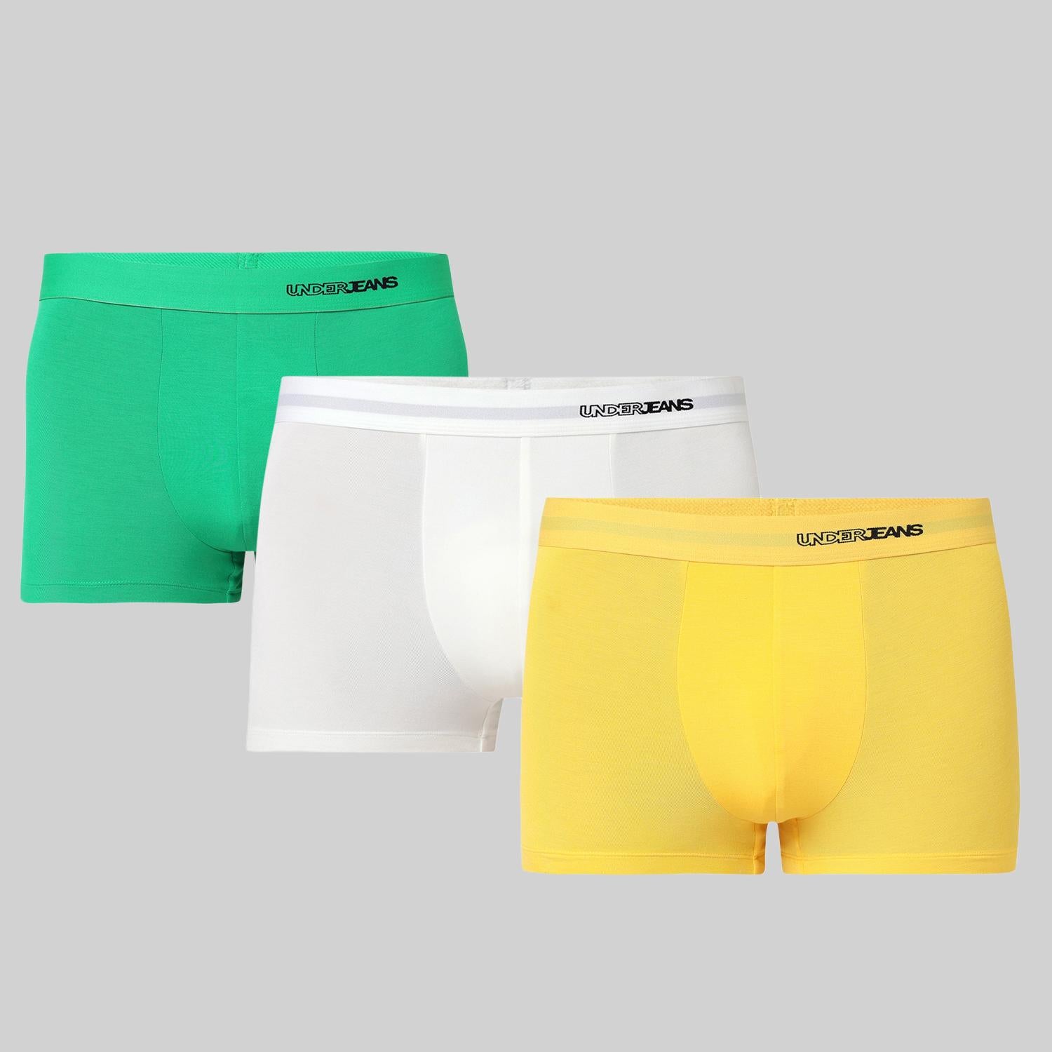 Underjeans Pack of 3  Modal Blend Solid Mid-Rise Trunks