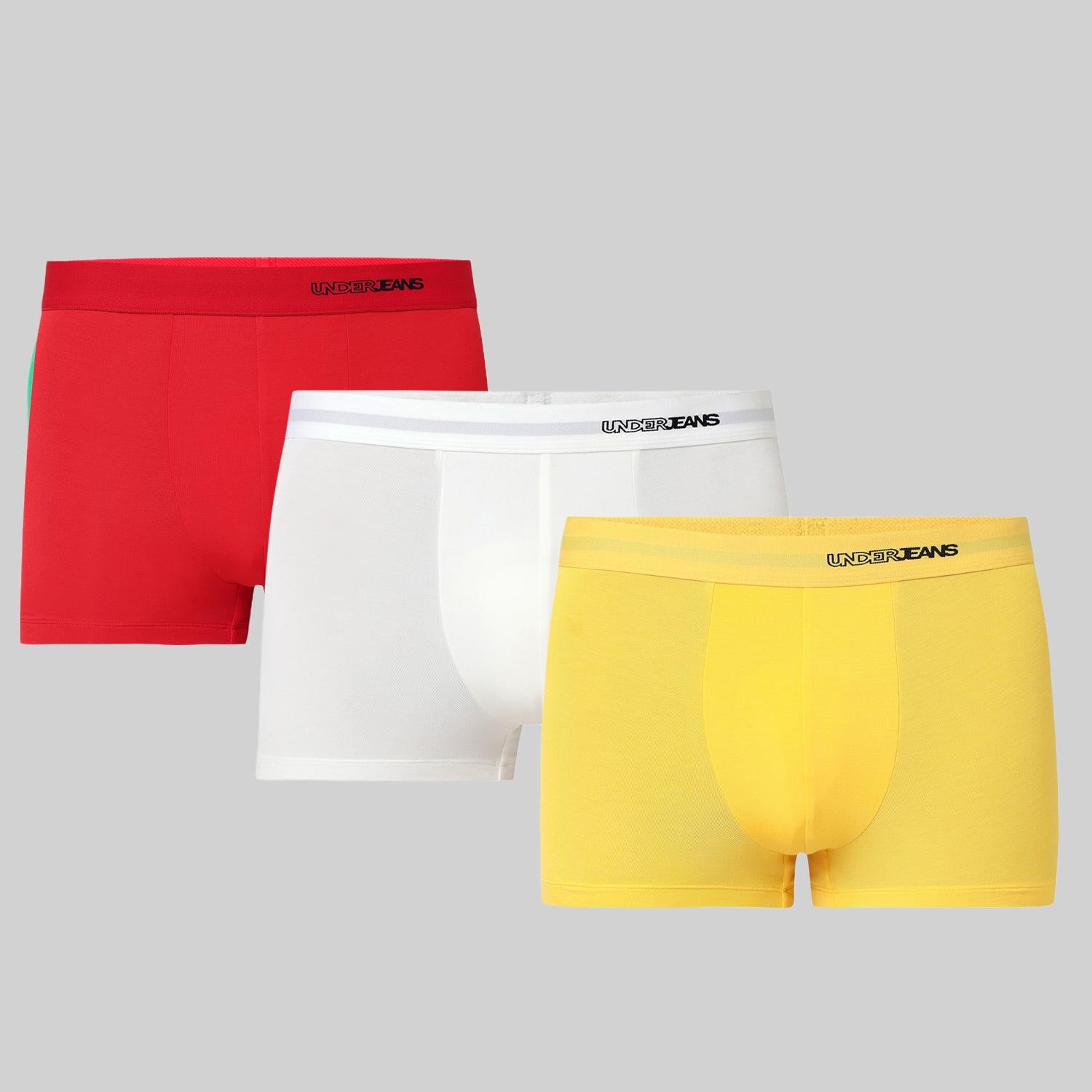 Underjeans Pack Of 3 Modal Blend Solid Mid-Rise Trunks