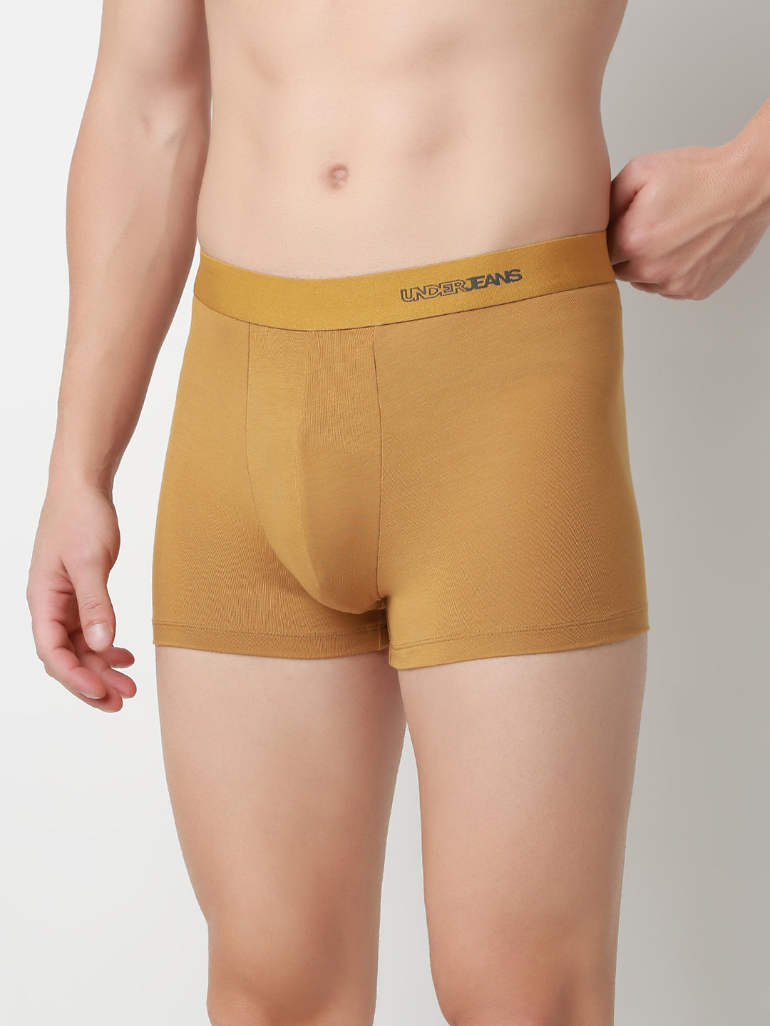 UnderJeans by Spykar Men Solid Khaki Trunk