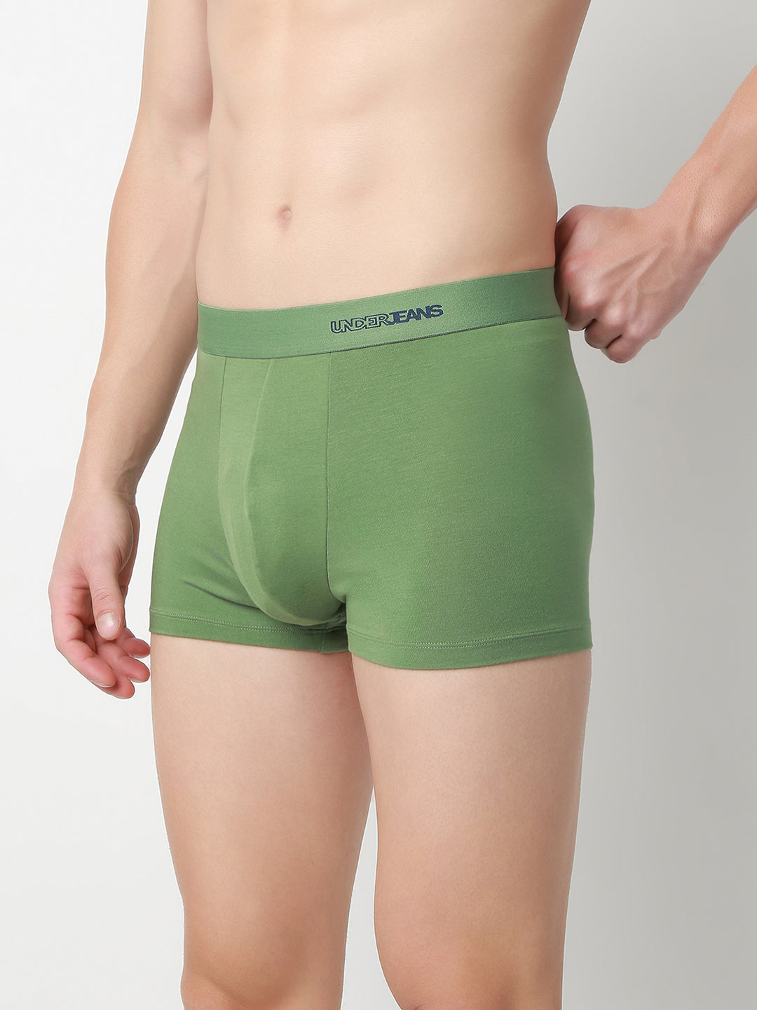 UnderJeans by Spykar Men Solid Light Olive Trunk