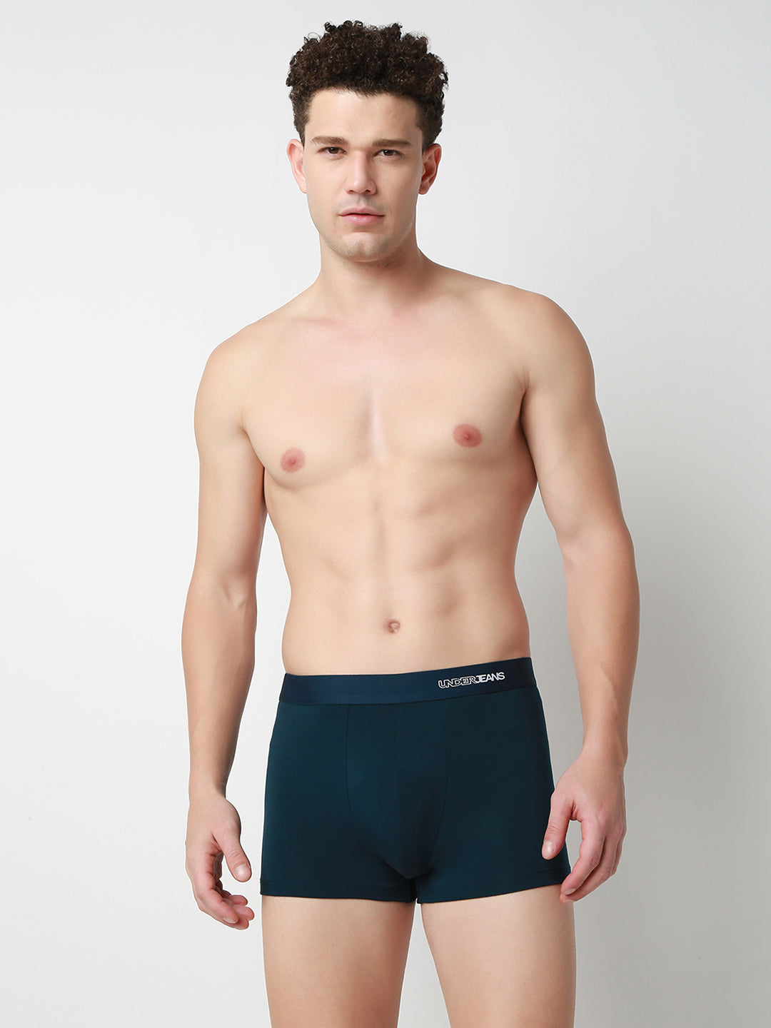 UnderJeans by Spykar Men Solid Teal Green Trunk