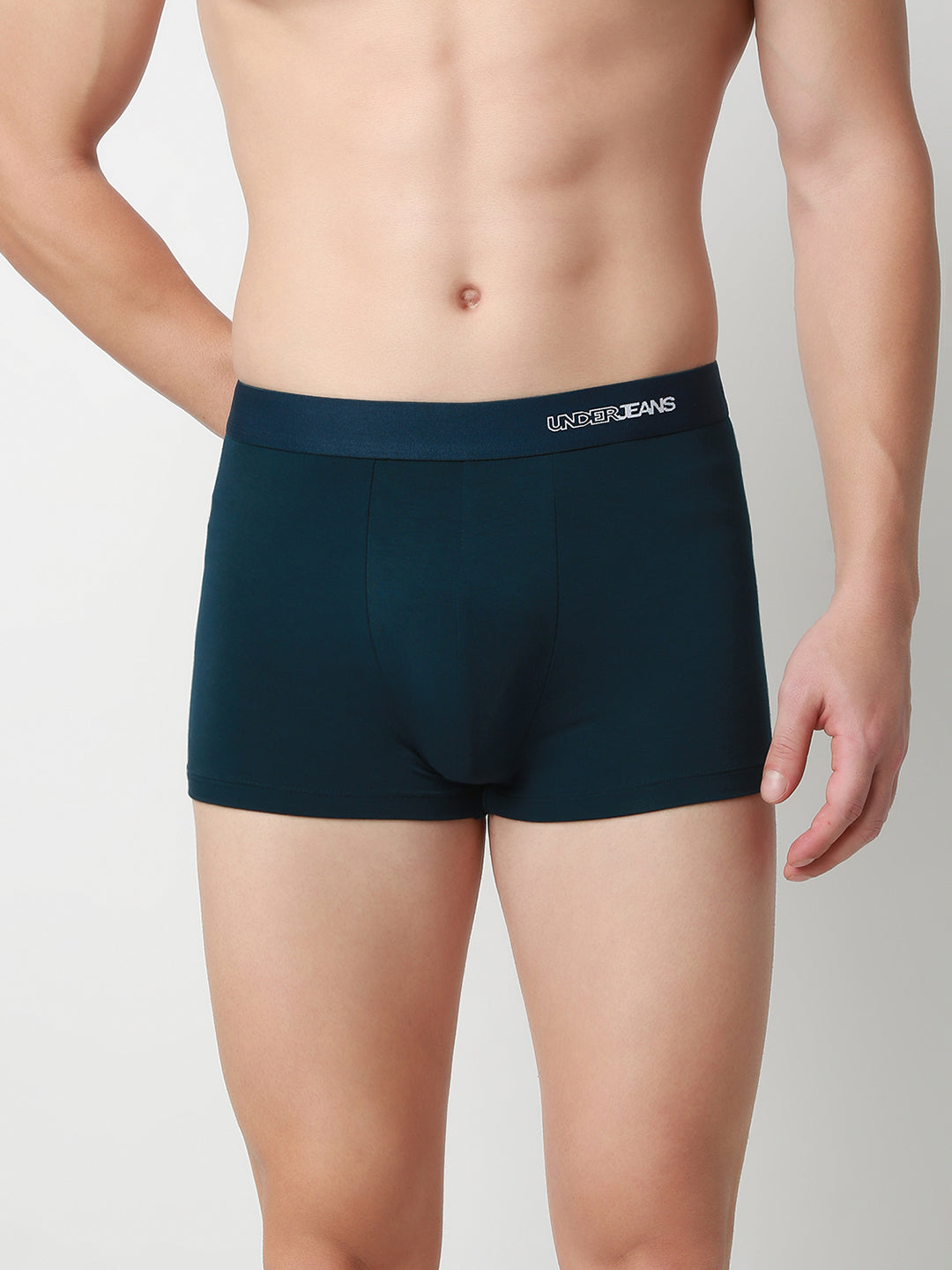 UnderJeans by Spykar Men Solid Teal Green Trunk