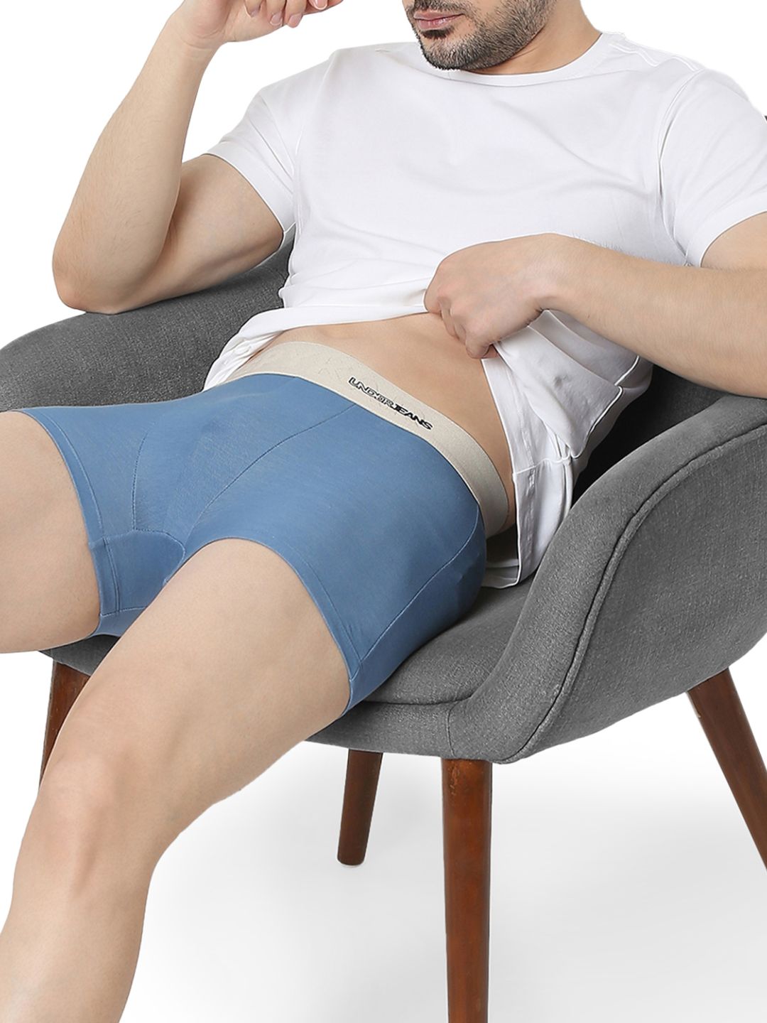 Underjeans Denim Blue Regular Fit Trunk