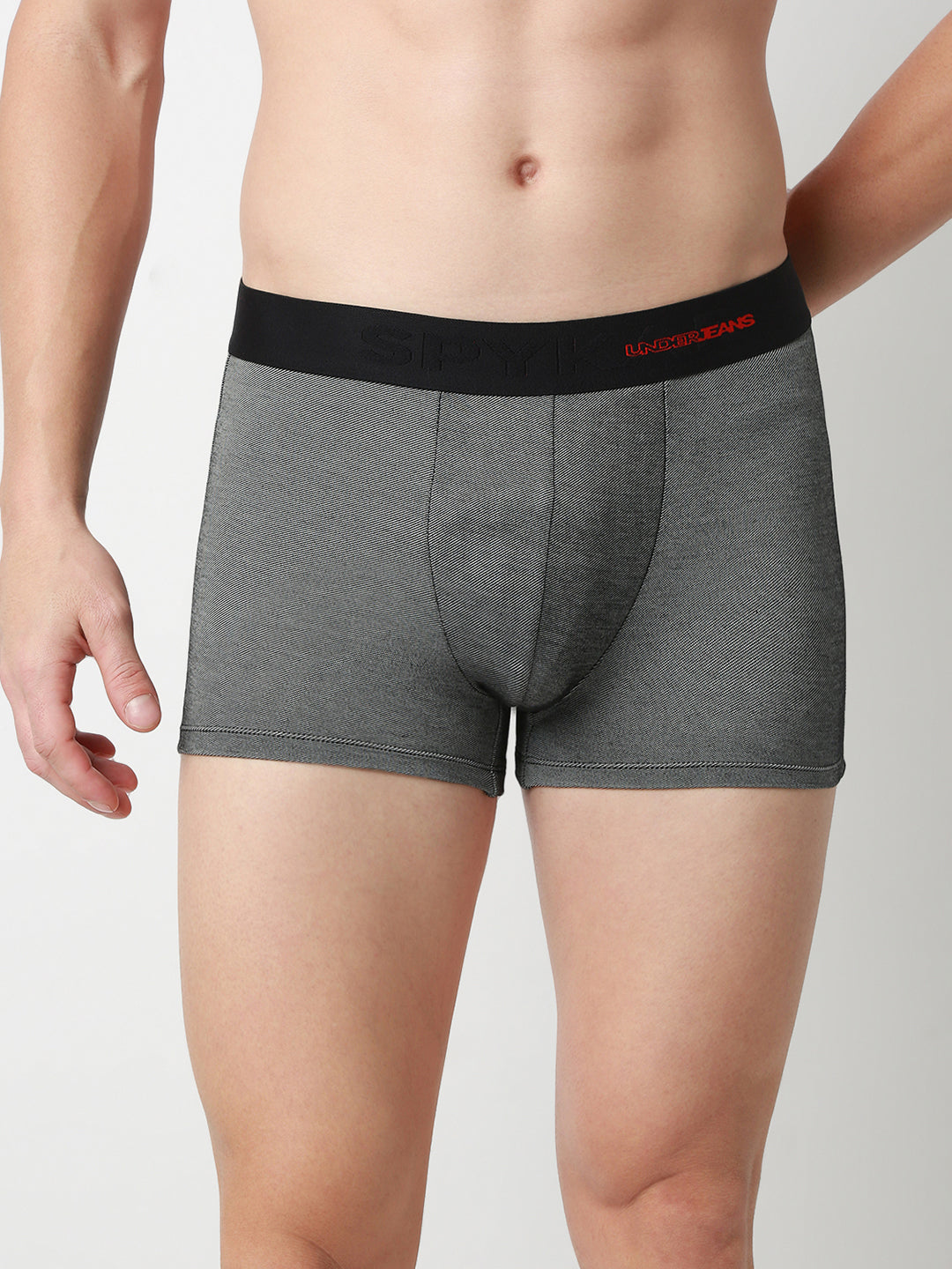 UnderJeans by Spykar Men Solid Dark Denim Black Trunk