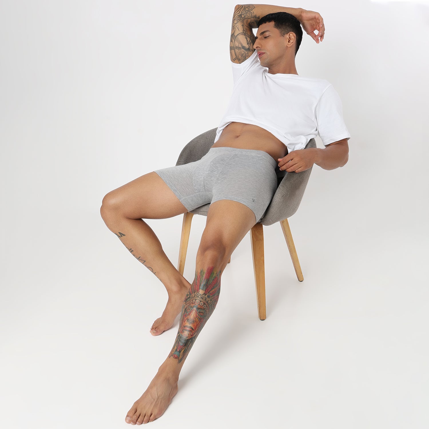 Underjeans Grey Spandex Trunk