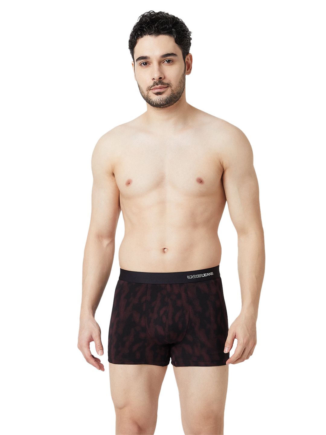 UnderJeans by Spykar Men Printed Black Wine Trunk