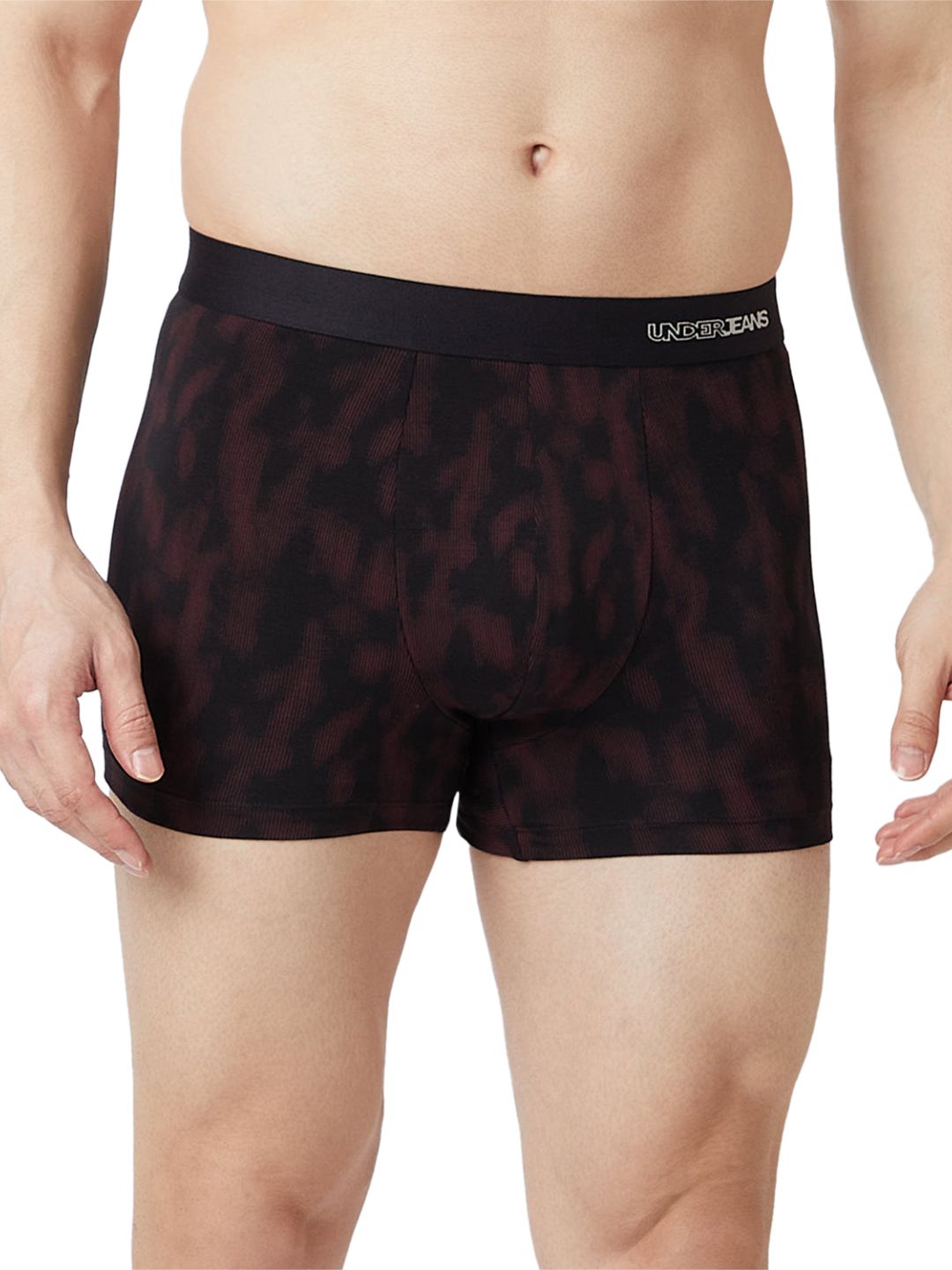 UnderJeans by Spykar Men Printed Black Wine Trunk