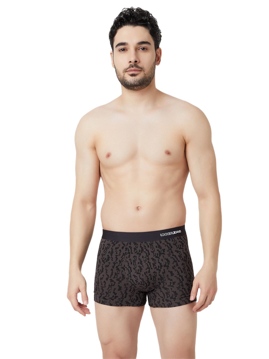 UnderJeans by Spykar Men Printed Grey Black Trunk