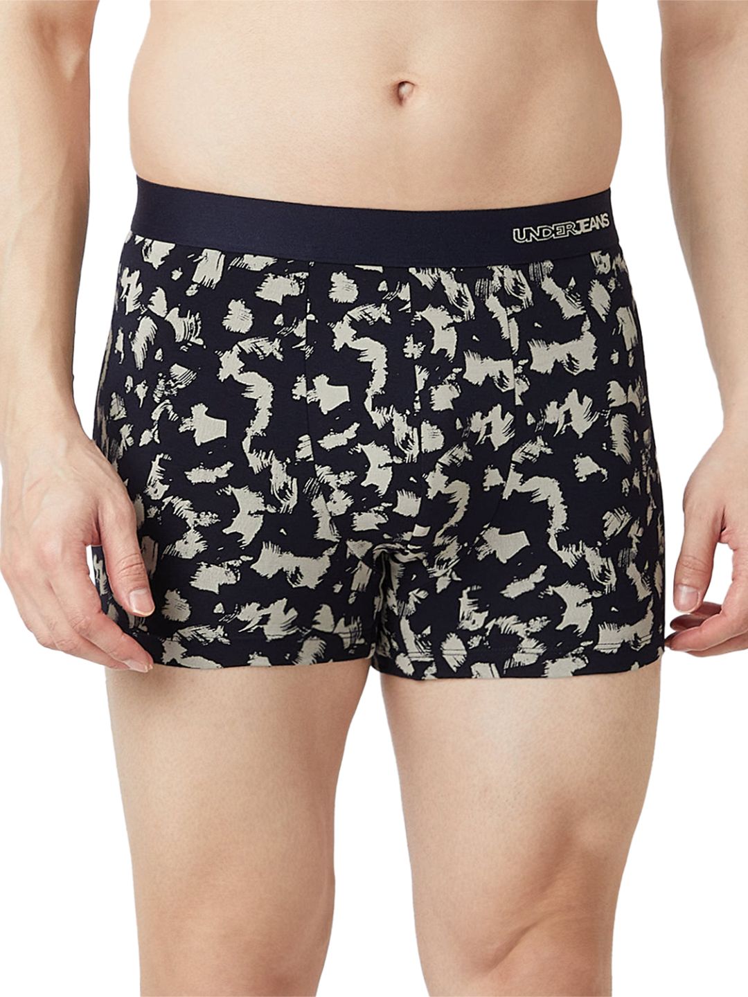 UnderJeans by Spykar Men Printed Navy Ecru Trunk