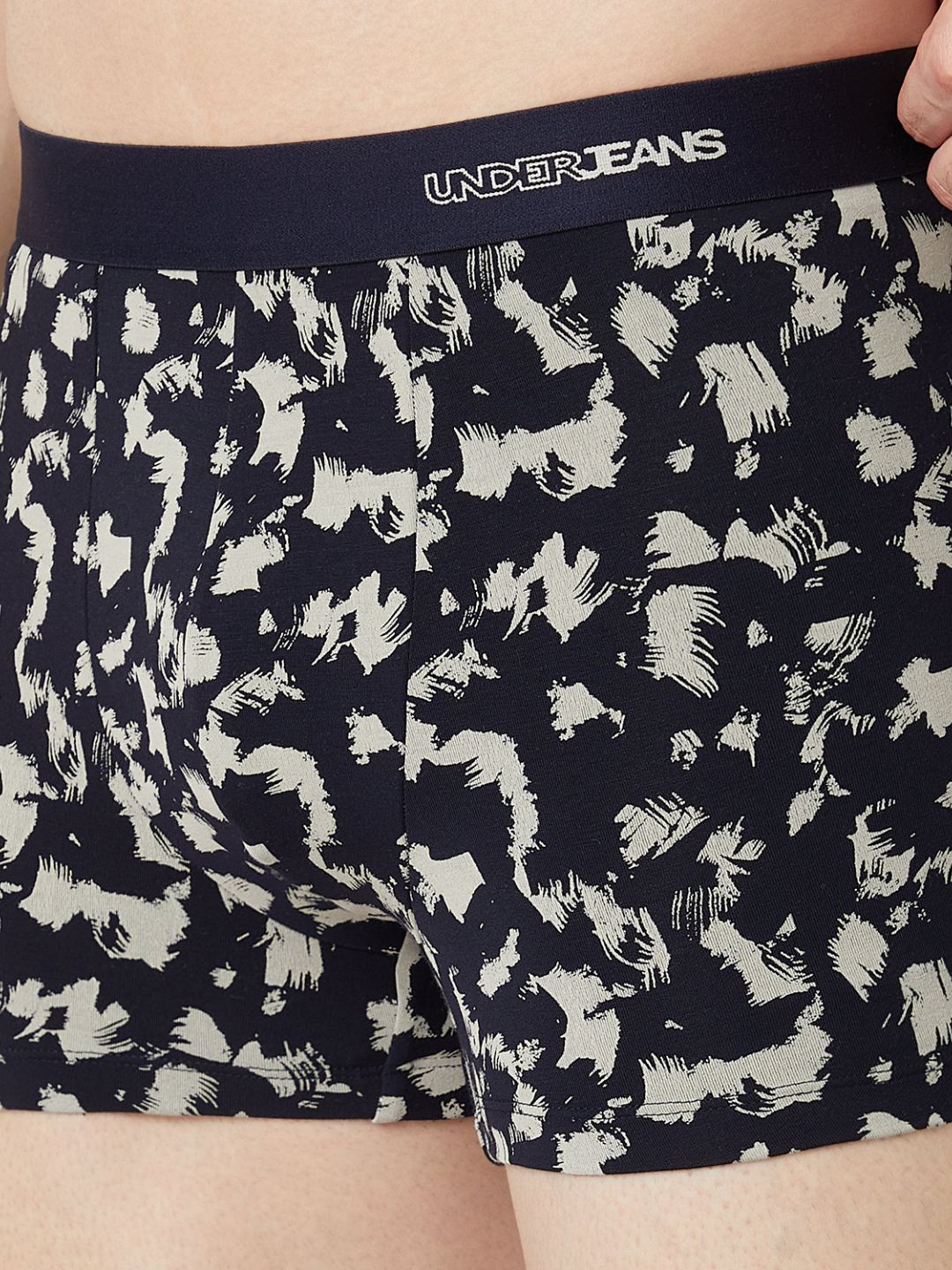 Underjeans Print Navy Ecru Trunk