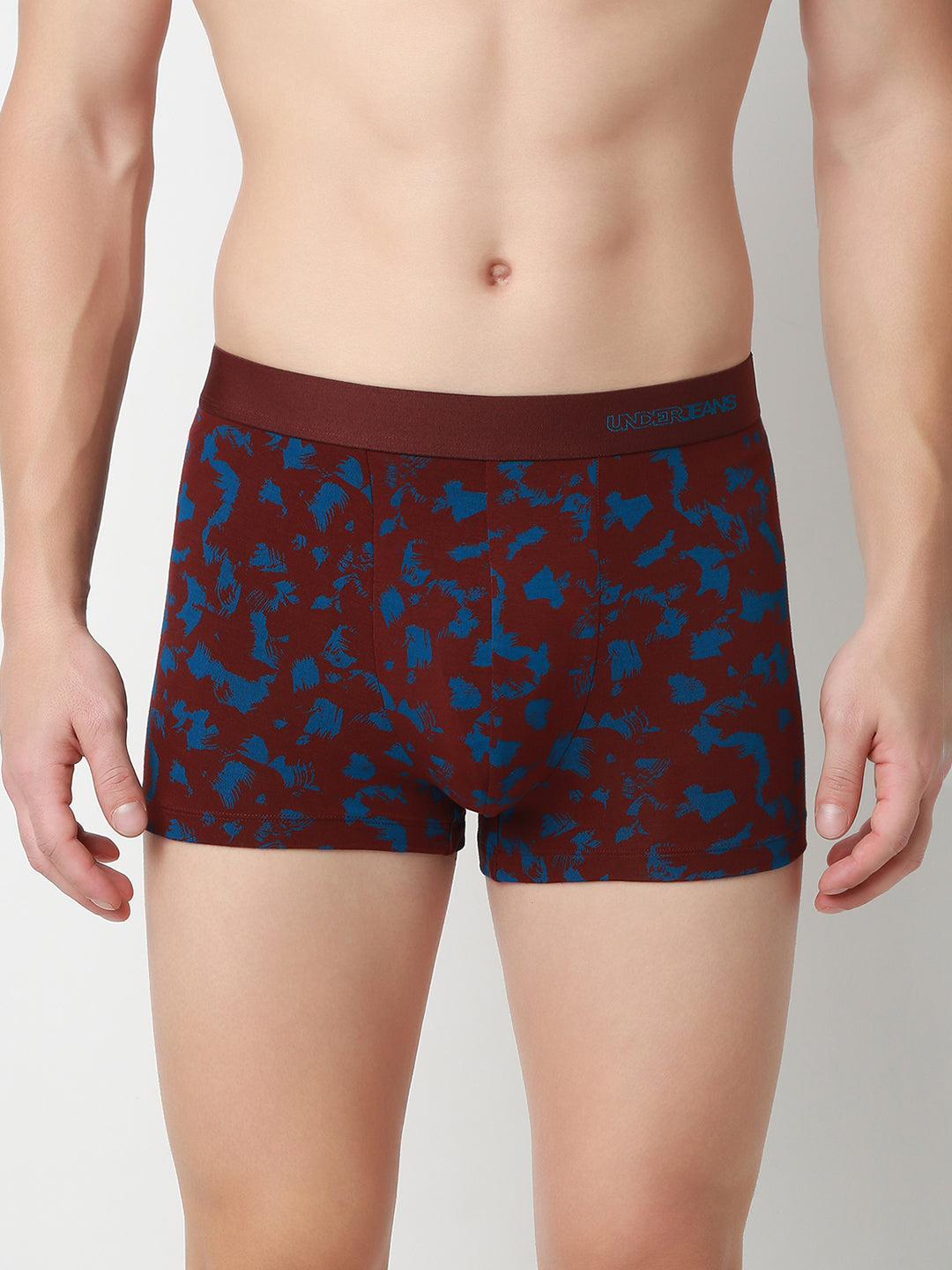 UnderJeans by Spykar Men Printed Wine Dark Blue Trunk