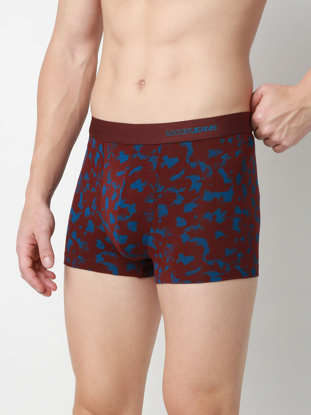 UnderJeans by Spykar Men Printed Wine Dark Blue Trunk
