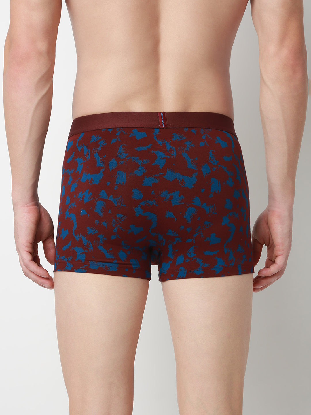 UnderJeans by Spykar Men Printed Wine Dark Blue Trunk