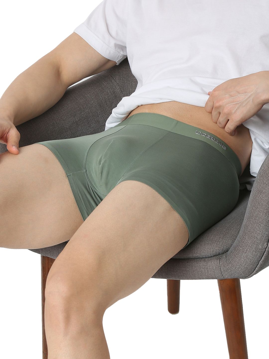 Underjeans Olive Regular Fit Trunk