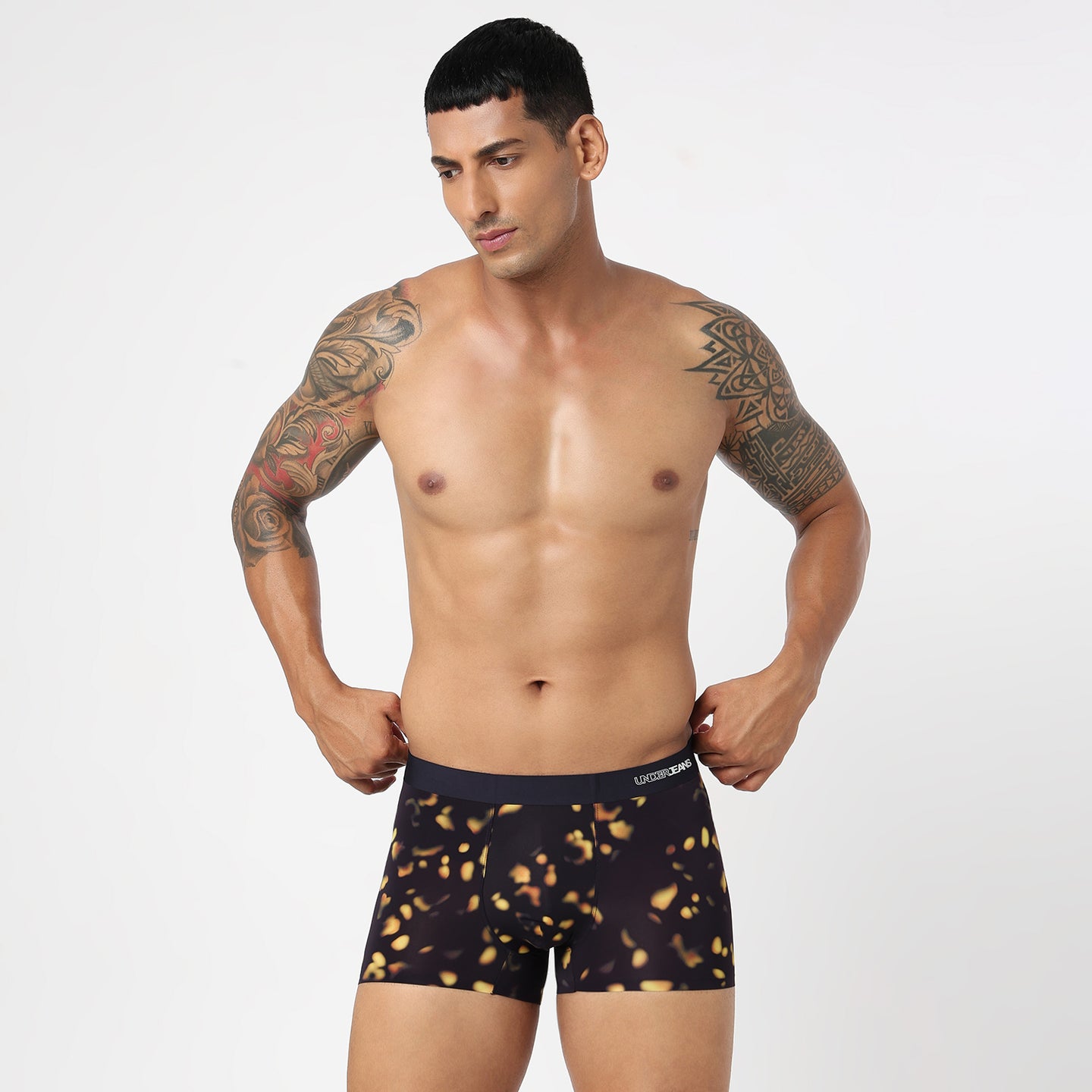 Underjeans Black Nylon Blend Trunk