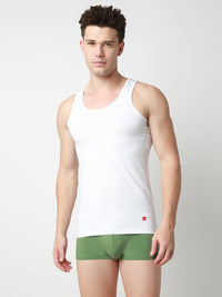 Underjeans Pack of 2 White Round Neck Solid Vests