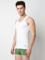 Underjeans Pack of 2 White Round Neck Solid Vests