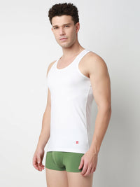 Underjeans Pack of 2 White Round Neck Solid Vests