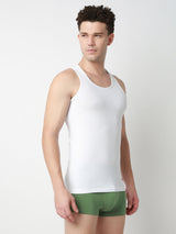 Underjeans Pack of 2 White Round Neck Solid Vests