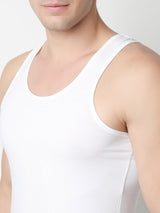 Underjeans Pack of 2 White Round Neck Solid Vests