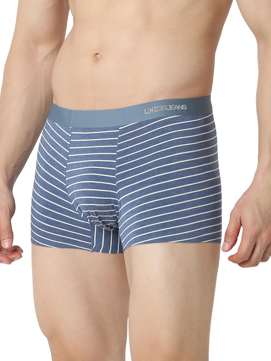 Underjeans By Spykar Men Premium Blue Melange Trunk