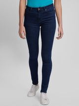Spykar Women Dark Blue Lycra Super Skinny Fit Ankle Length Jeans (Alexa)