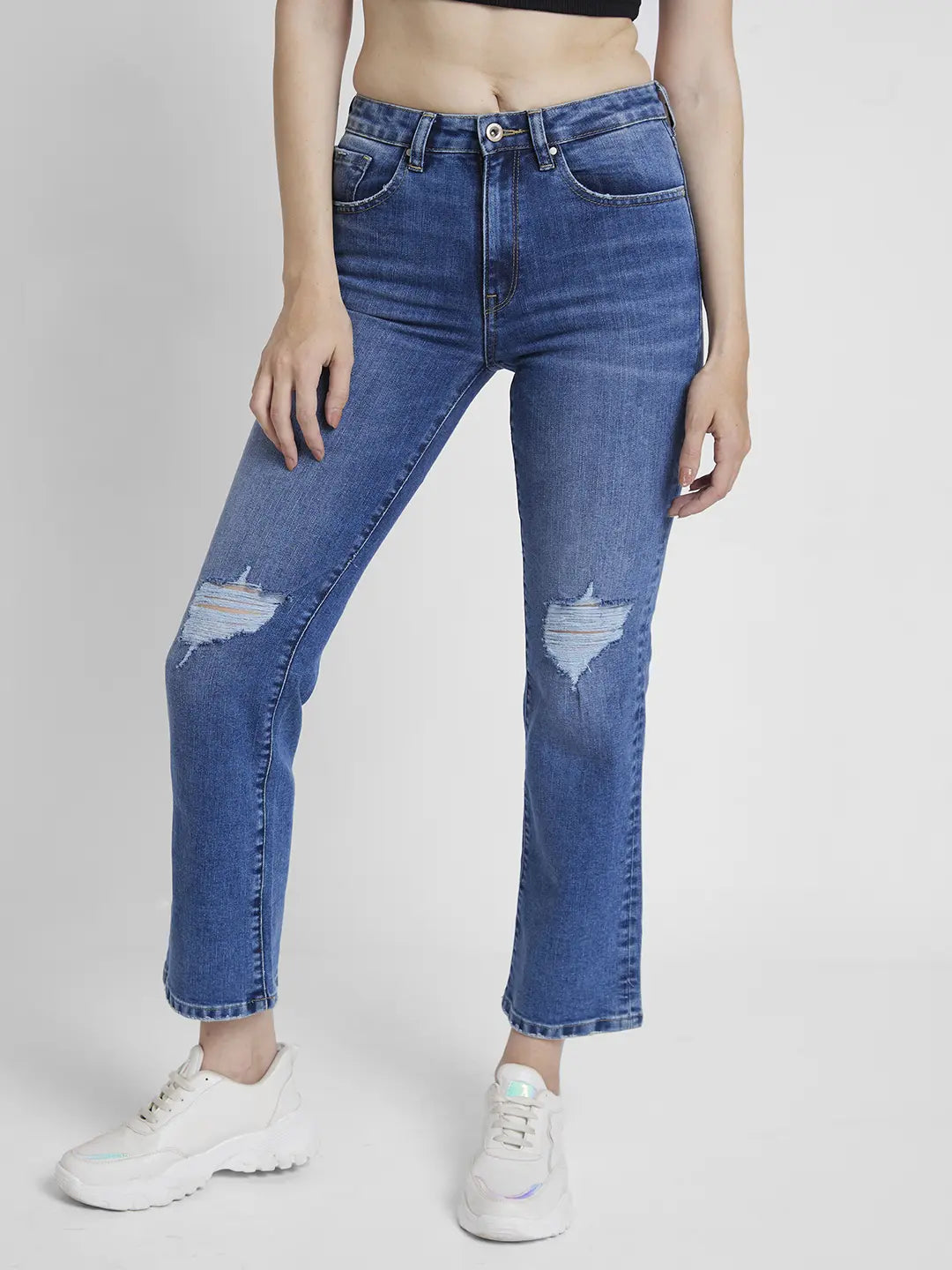 Women Emma Jeans Slim Fit Mid Blue Mid Rise