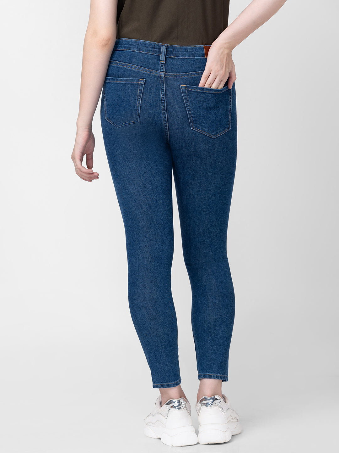 Women Alexa Jeans Super Skinny Fit Mid Blue High Rise