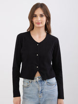 Women T-Shirt Black Slim Fit