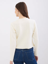 Women T-Shirt Off White Slim Fit