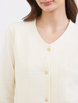 Women T-Shirt Off White Slim Fit