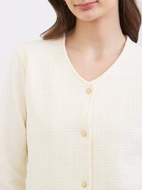 Women T-Shirt Off White Slim Fit