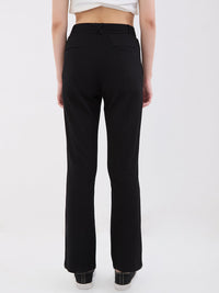 Women Trackpant Boot Cut Fit Black High Rise