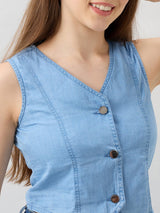 Women Shirt Blue Regular Fit