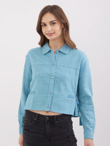 Women Top Blue Regular Fit