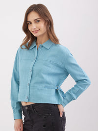 Women Top Blue Regular Fit