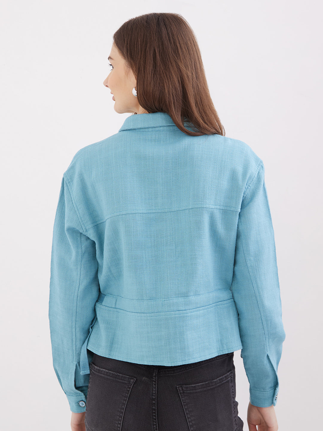 Spykar Retro Blue Regular Fit Casual Tops For Women