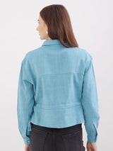 Women Top Blue Regular Fit