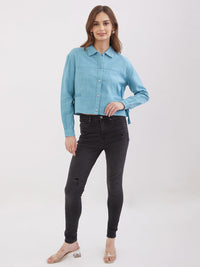 Women Top Blue Regular Fit