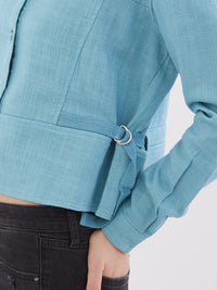 Women Top Blue Regular Fit