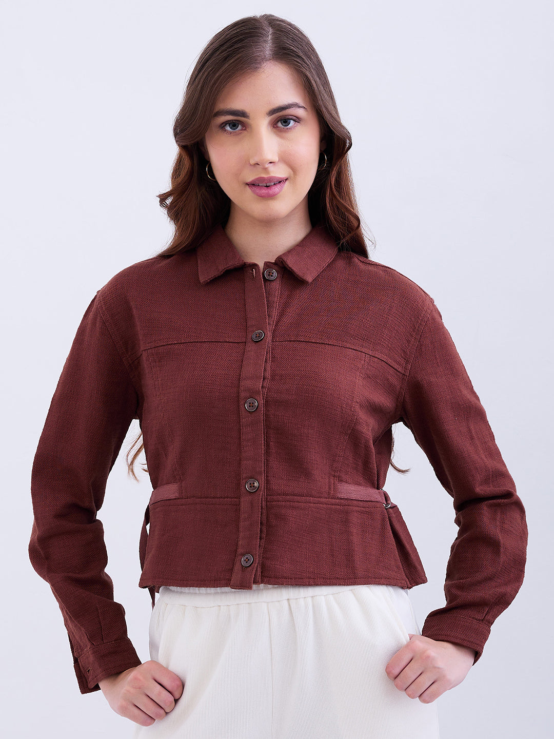 Women Top Brown Regular Fit