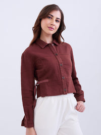 Women Top Brown Regular Fit