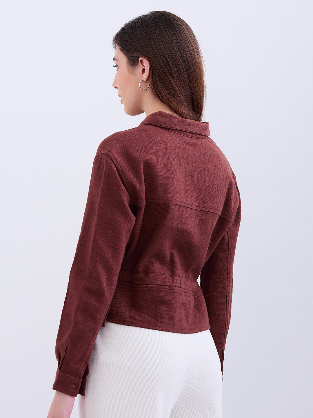 Spykar Sepia Brown Regular Fit Casual Tops For Women