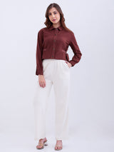 Women Top Brown Regular Fit
