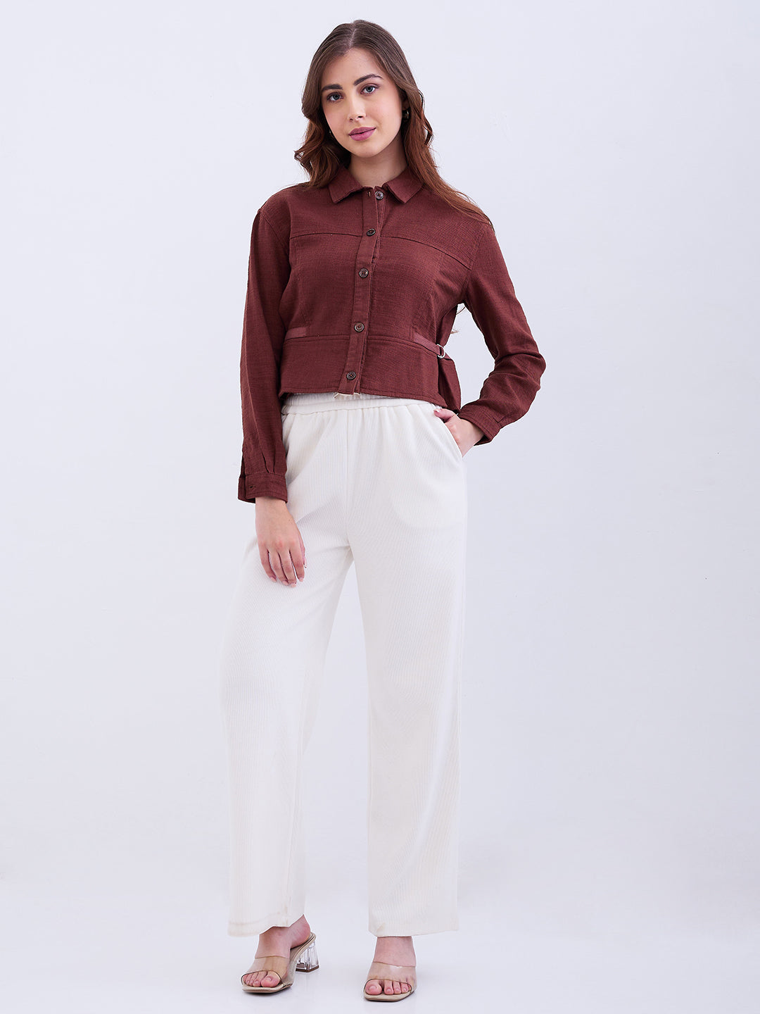 Women Top Brown Regular Fit