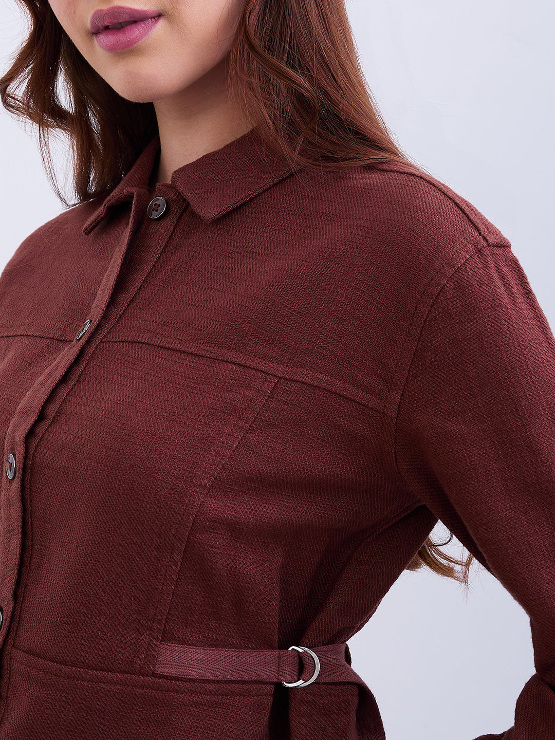 Spykar Sepia Brown Regular Fit Casual Tops For Women