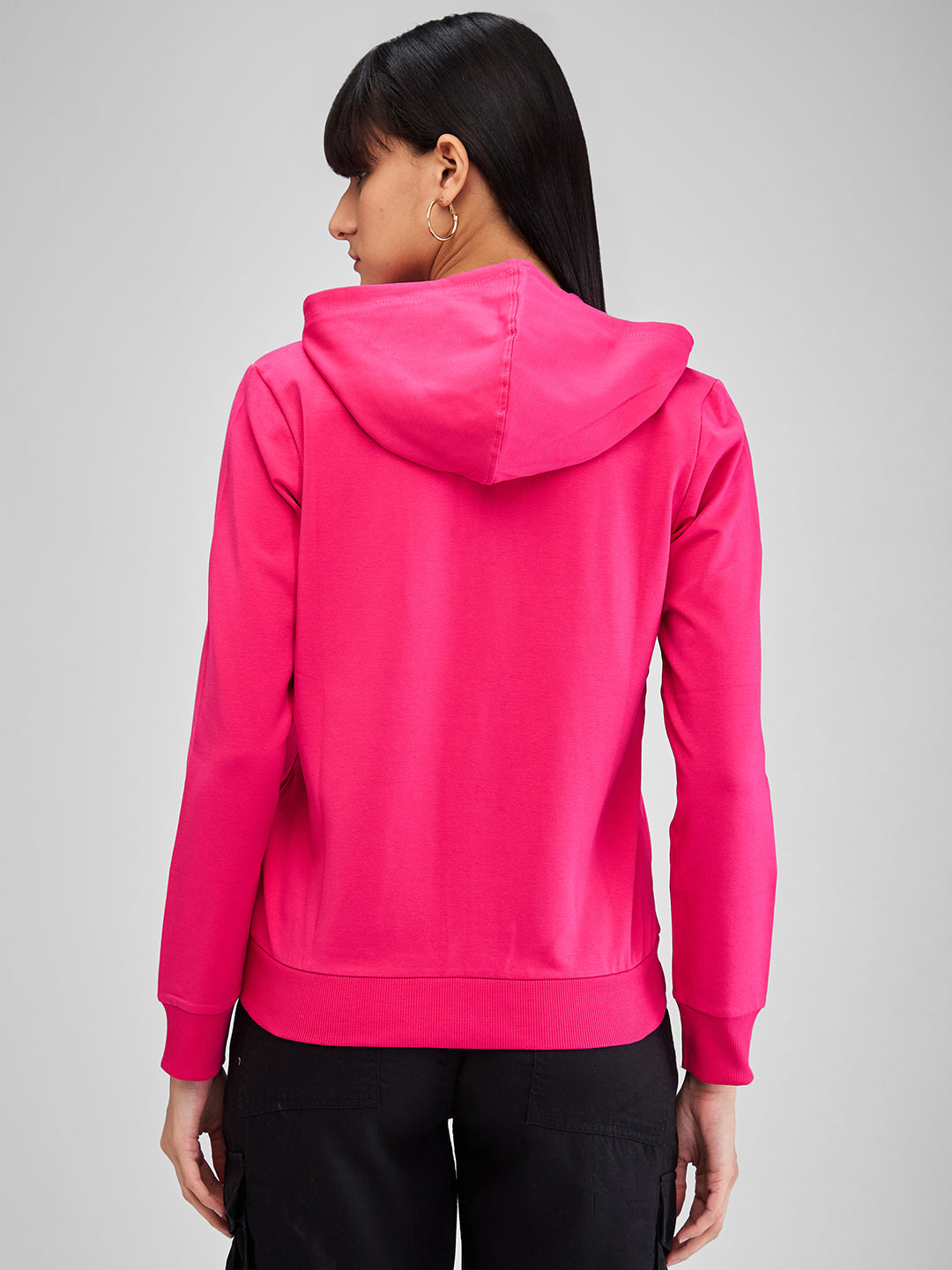 Spykar Red Full Sleeves Regular Fit Solid Sweat Shirts For Women