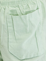 Women Trouser Baggy Fit Green High Rise